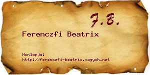 Ferenczfi Beatrix névjegykártya